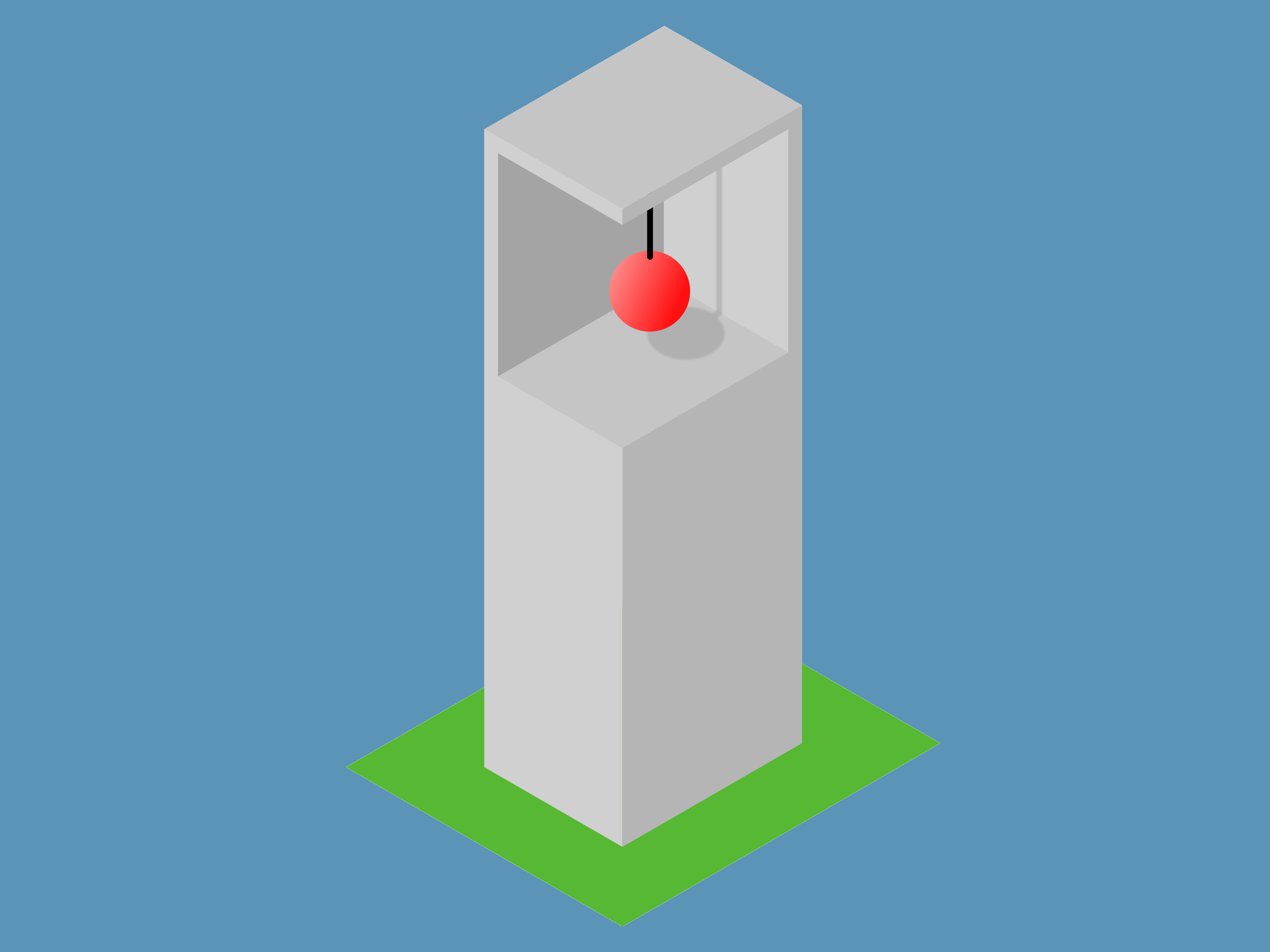 Simplified example of a TMD: A pendulum in a tall building can counteract swaying vibrations.